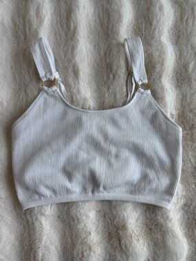 🆕 Aerie | White Ribbed Tank Top - Size L.